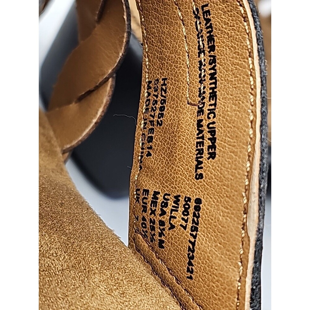 Thom McAn Willa Brown Leather Wedge Sandals Womens Slip On Size 8.5 M 50077 EUC - Picture 9 of 11